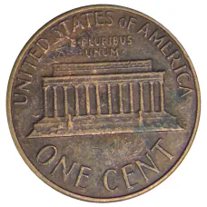 Монета 1 цент 1975 года D США (реверс)