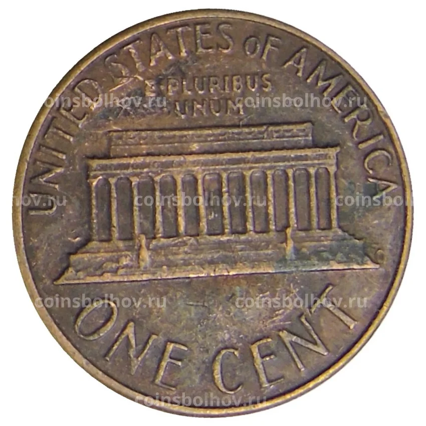 Монета 1 цент 1975 года D США (вид 2)