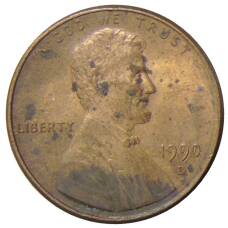 Монета 1 цент 1990 года D США (аверс)