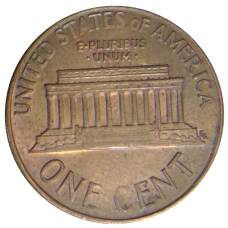 Монета 1 цент 1990 года D США (реверс)