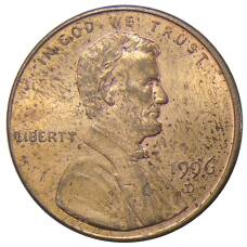 Монета 1 цент 1996 года D США (аверс)