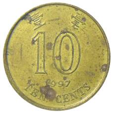 Монета 10 центов 1997 года Гонконг (аверс)