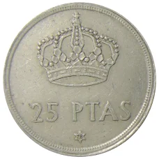 Монета 25 песет 1975 (78) года Испания (аверс)