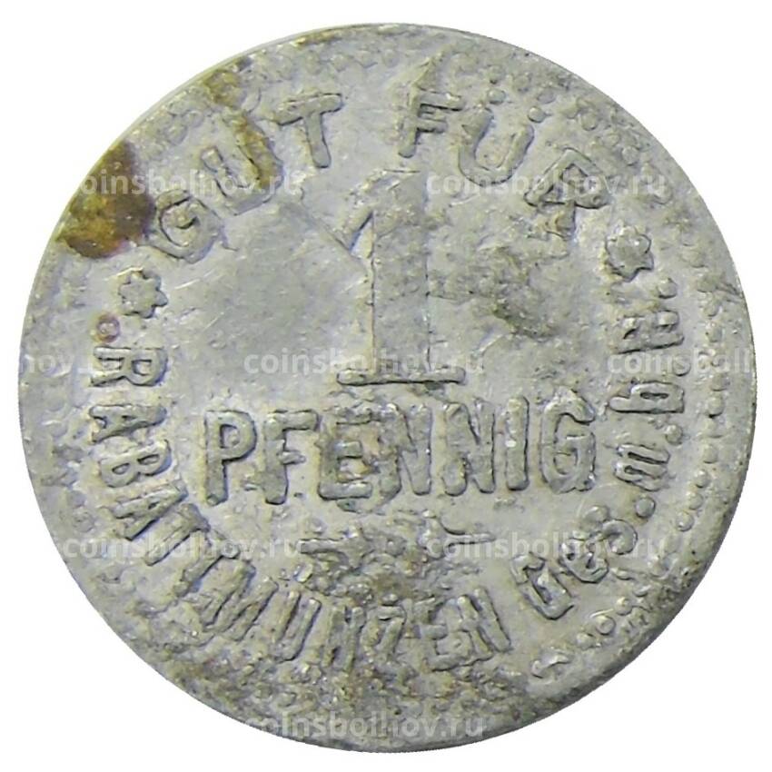 Монета Жетон платежный 1 пфенниг  Германия  — Гамбург