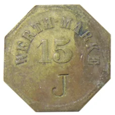 Монета Жетон платежный 15 марок Германия (аверс)