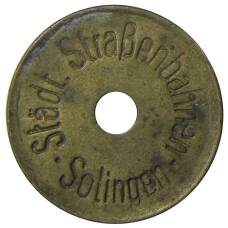 Монета Жетон на 1 поездку на трамвае Германия — город Золинген (аверс)