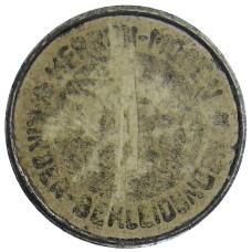 Монета Жетон рекламный Меррен Моден  Германия (основание из нотгельда  20 пфеннигов 1921 года Германия —  Дрезден) (аверс)