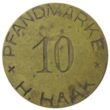 Монета Жетон рекламный 10 френдмарок Н.НААК Германия (аверс)