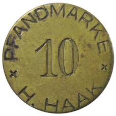 Монета Жетон рекламный 10 френдмарок Н.НААК Германия (реверс)