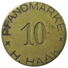 Монета Жетон рекламный 10 френдмарок Н.НААК Германия (реверс)