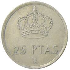 Монета 25 песет 1983 года Испания (реверс)