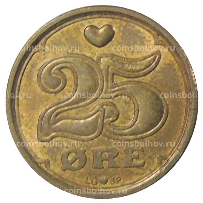 Монета 25 эре 1990 года Дания (вид 2)
