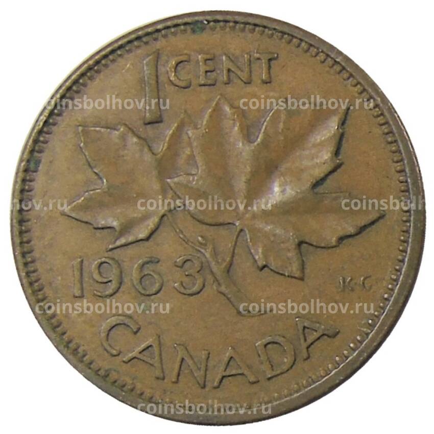 Монета 1 цент 1963 года Канада