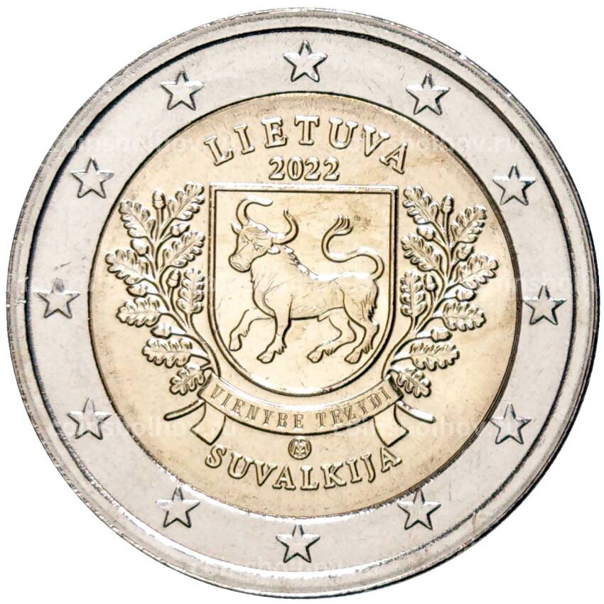 Монета 2 евро 2022 года Литва —  Литовские этнографические регионы — Сувалкия