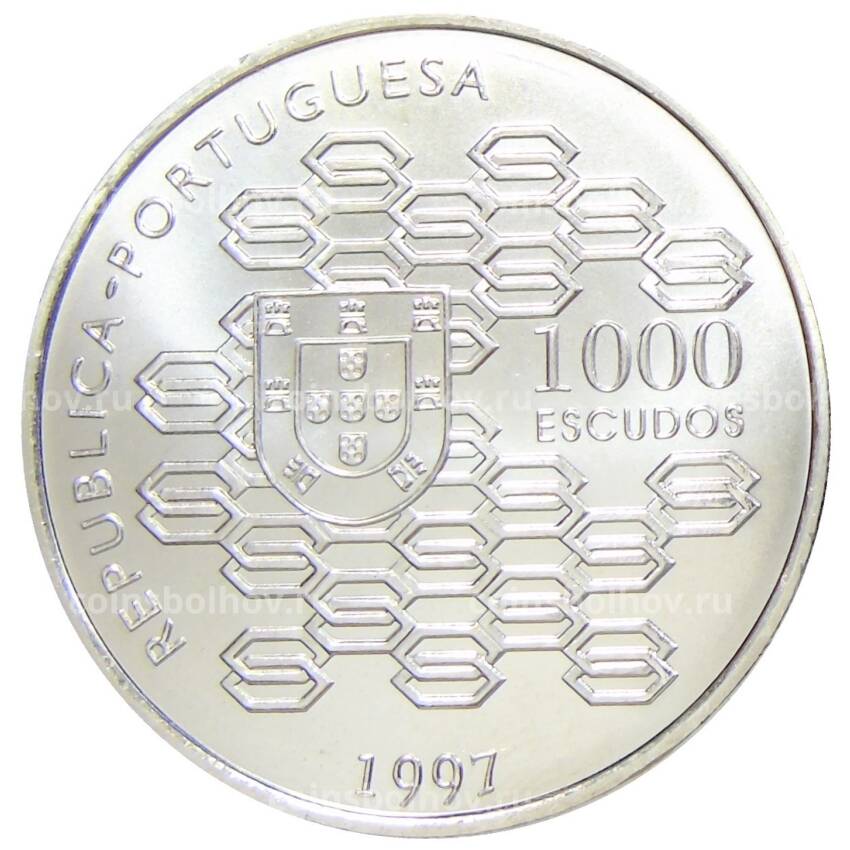 Монета 1000 эскудо 1997 года Португалия — 200 лет Государственному кредитованию (вид 2)