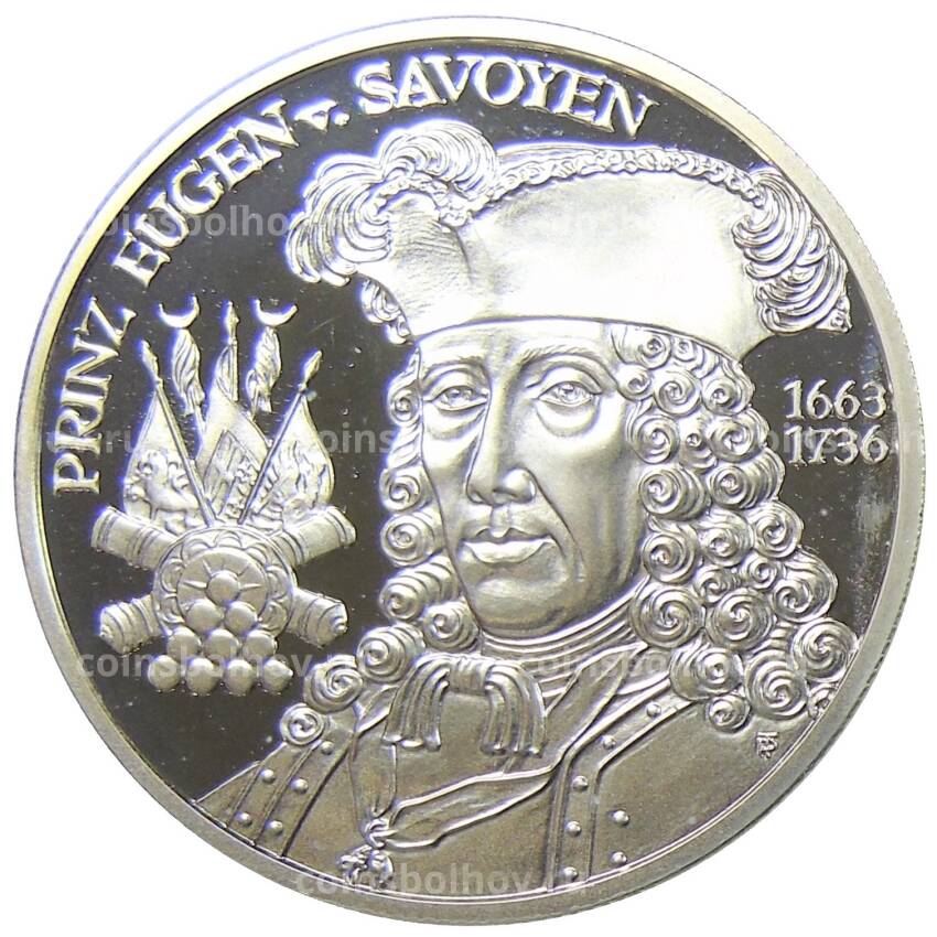 Монета 20 евро 2002 года Австрия —  Евгений Савойский