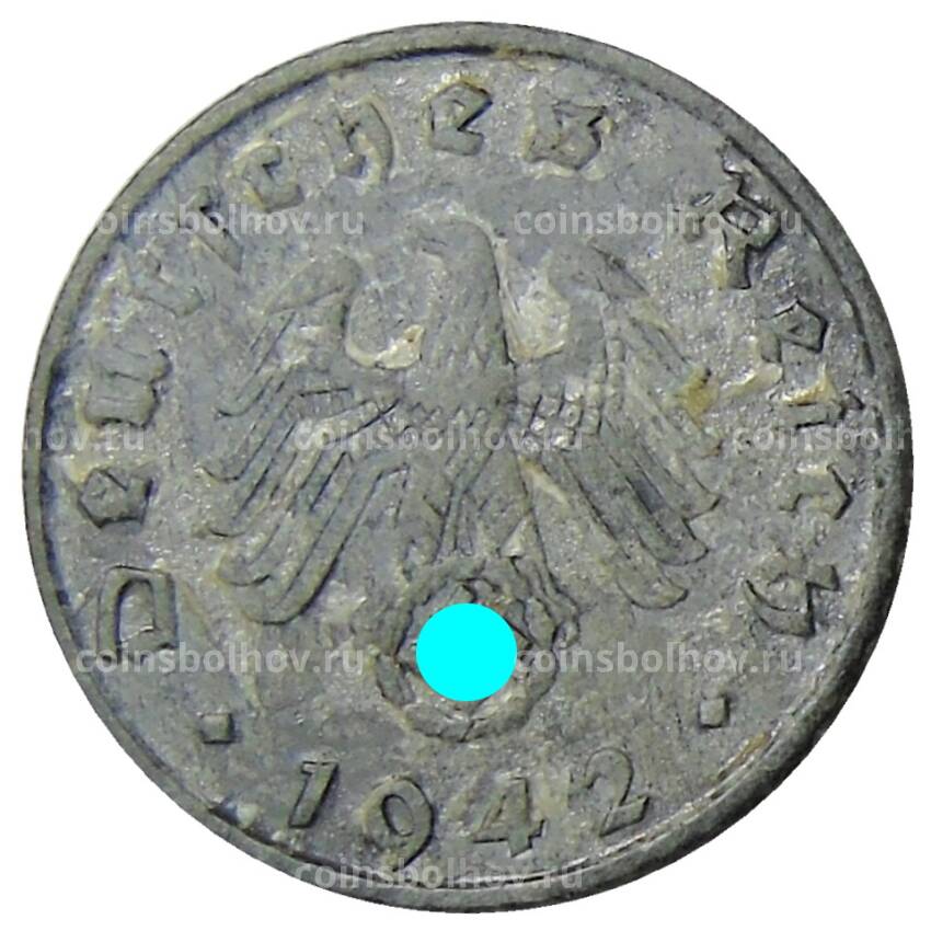 Монета 5 рейхспфеннигов 1942 года A Германия