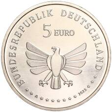 Монета 5 евро 2023 года A Германия —  Чудесный мир насекомых — Семиточечная коровка (реверс)