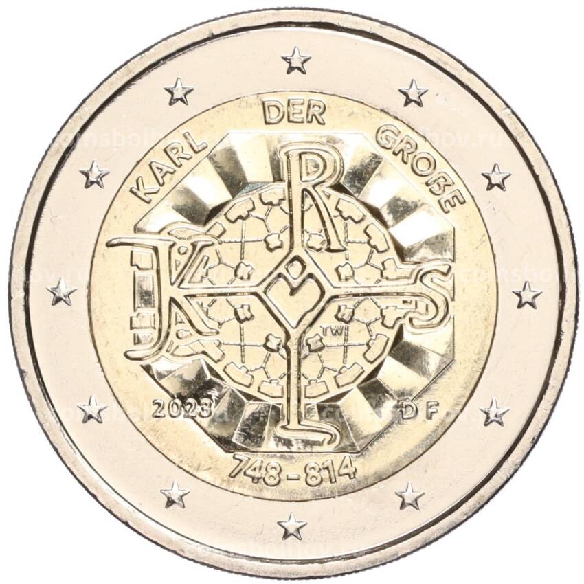 Монета 2 евро 2023 года F Германия —  1275 лет со дня рождения Карла Великого
