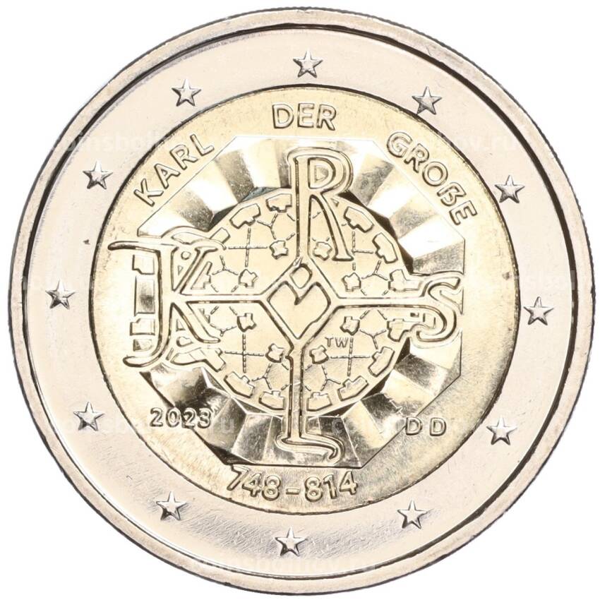 Монета 2 евро 2023 года D Германия —  1275 лет со дня рождения Карла Великого