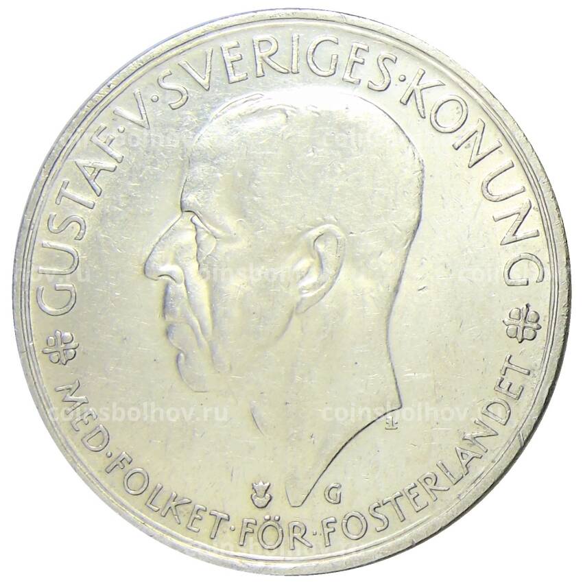 Монета 5 крон 1935 года Швеция —  500 лет Риксдагу — шведскому парламенту (вид 2)