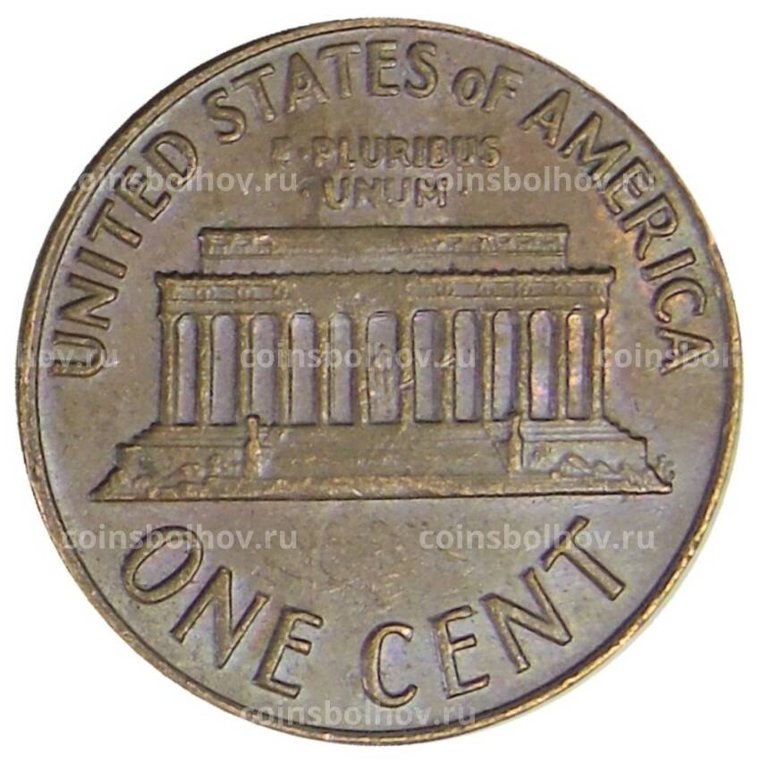 Монета 1 цент 1972 года D США (вид 2)