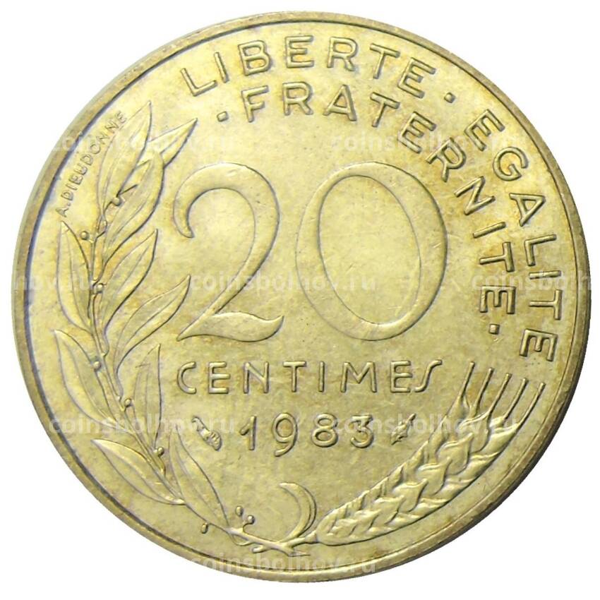 Монета 20 сантимов 1983 года Франция