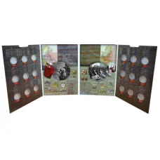Альбом-планшет для монет  номиналом 5 рублей 2015 года серия  «70 лет Победы в ВОВ» (реверс)
