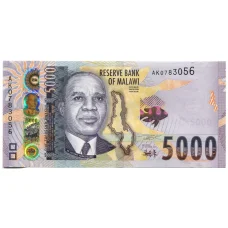 Банкнота 5000 квача 2021 года Малави (аверс)