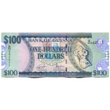 Банкнота 100 долларов 2022 года Гайана