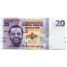Банкнота 20 эмалангени 2017 года Свазиленд