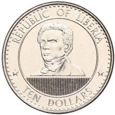 Монета 10 долларов 2022 года Либерия (аверс)