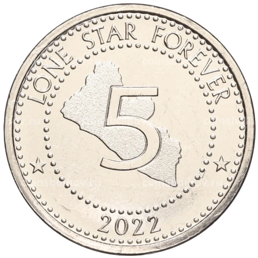 Монета 5 долларов 2022 года Либерия (вид 2)