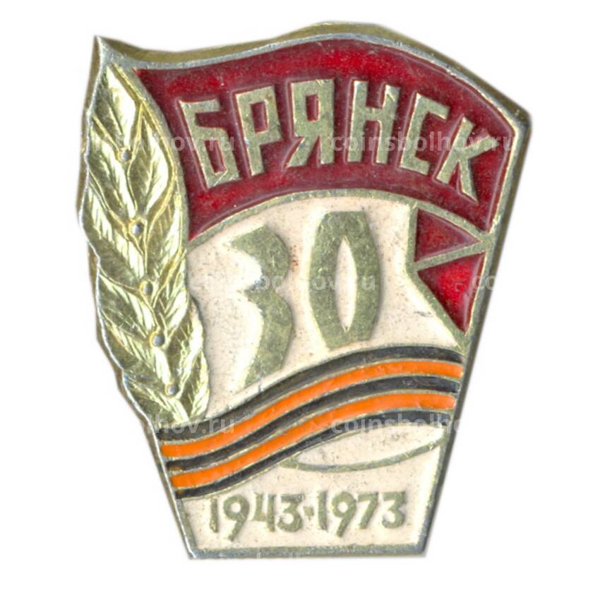 Значок Брянск — 30 лет со дня освобождения