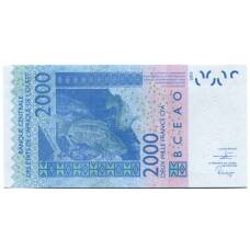 Банкнота 2000 франков 2003 года Кот д-Ивуар (буква A) (вид 2)