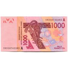 Банкнота 1000 франков 2003 года Кот д-Ивуар (буква А)