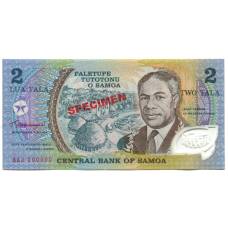 Банкнота 2 тала 1990 года Самоа — Образец (аверс)