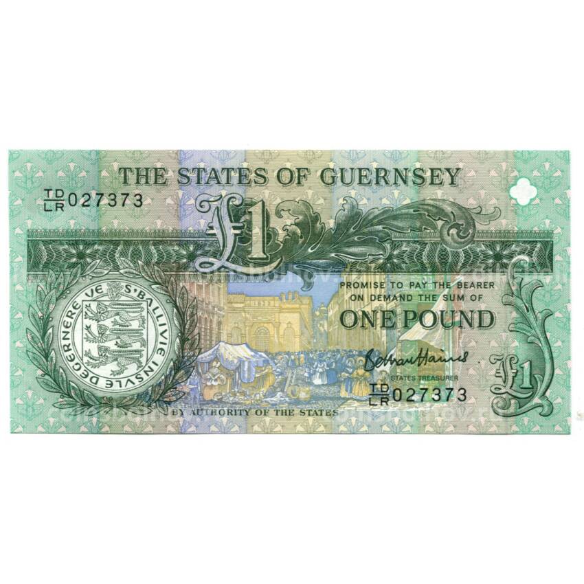 Банкнота 1 фунт 2013 года Гернси