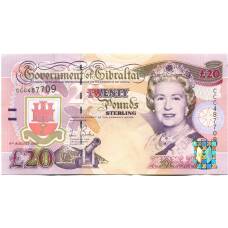 Банкнота 20 фунтов 2004 года Гибралтар — 300 лет Британского правления