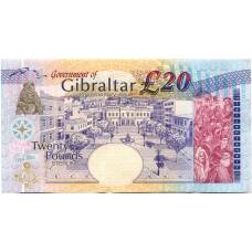 Банкнота 20 фунтов 2004 года Гибралтар — 300 лет Британского правления (вид 2)