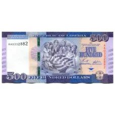Банкнота 500 долларов 2022 года Либерия