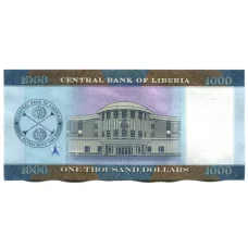 Банкнота 1000 долларов 2022 года Либерия (реверс)