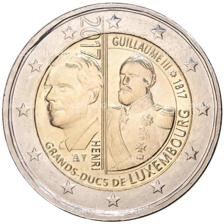 Монета 2 евро 2017 года Люксембург —  200 лет со дня рождения Виллема III