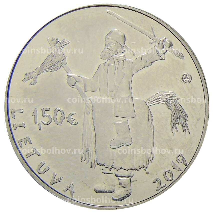 Монета 1,5 евро 2019 года Литва —  Традиционные Литовские праздники — Марди Гра (вид 2)