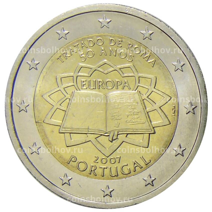Монета 2 евро 2007 года Португалия —  50 лет подписания Римского договора