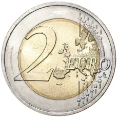 Монета 2 евро 2012 года Франция —  10 лет евро наличными (реверс)