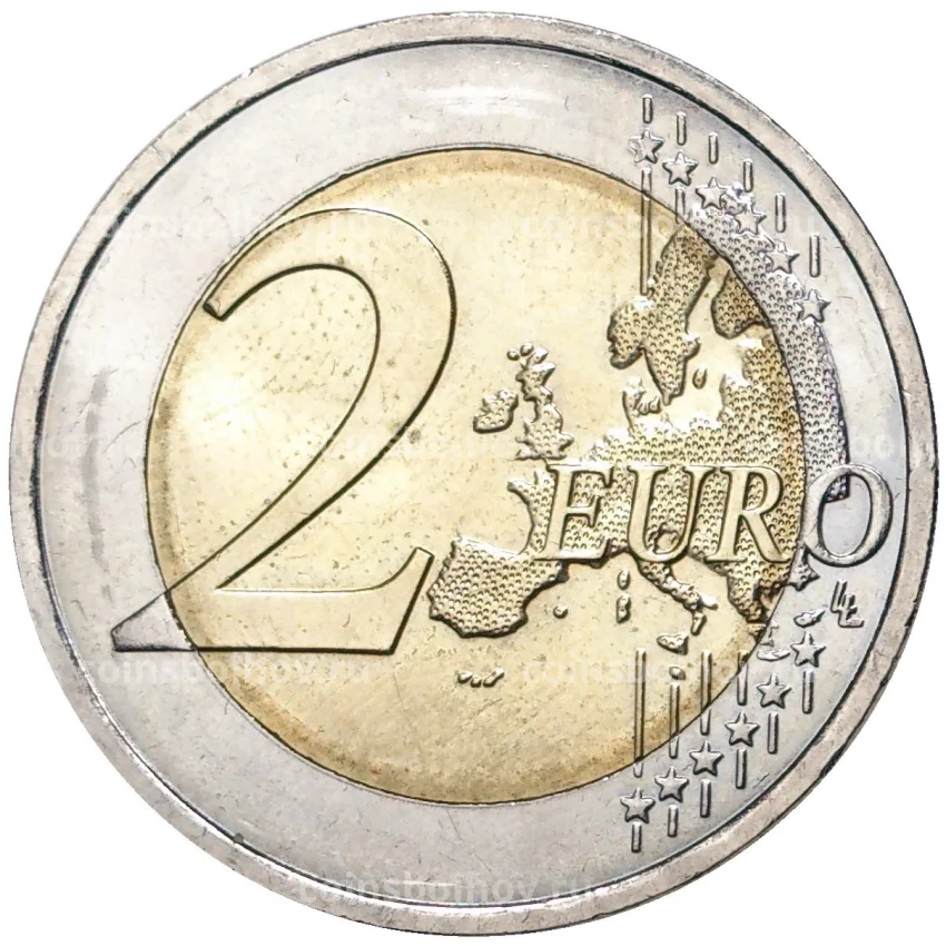 Монета 2 евро 2012 года Франция —  10 лет евро наличными (вид 2)