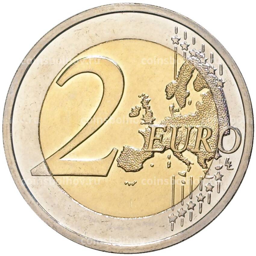 Монета 2 евро 2009 года Словакия —  10 лет монетарной политики ЕС и введения евро (вид 2)
