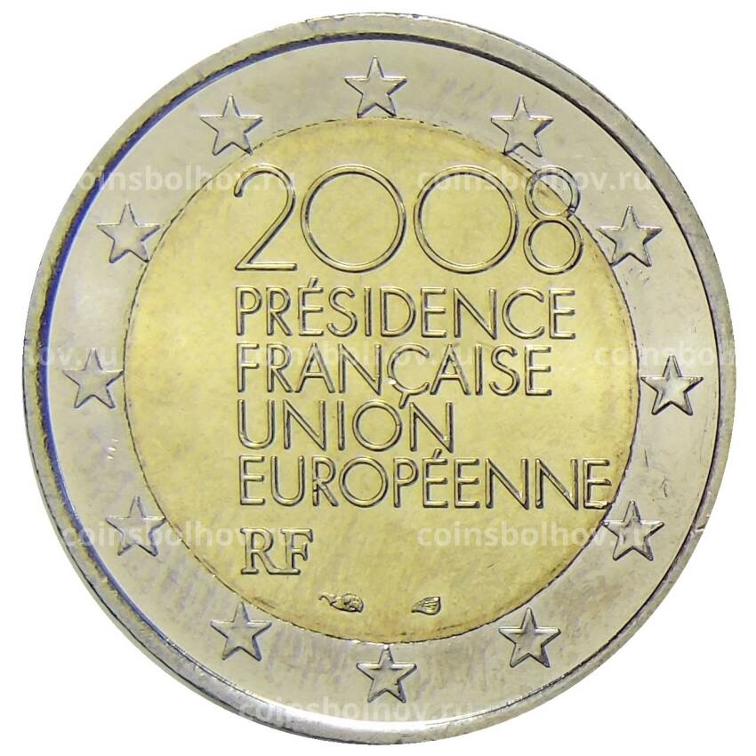 Монета 2 евро 2008 года Франция —  Председательство Франции в Европейском Союзе во 2-ой половине 2008 года