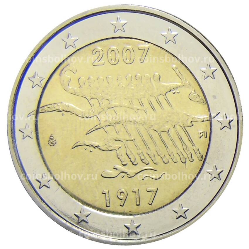 Монета 2 евро 2007 года Финляндия —  90 лет независимости Финляндии